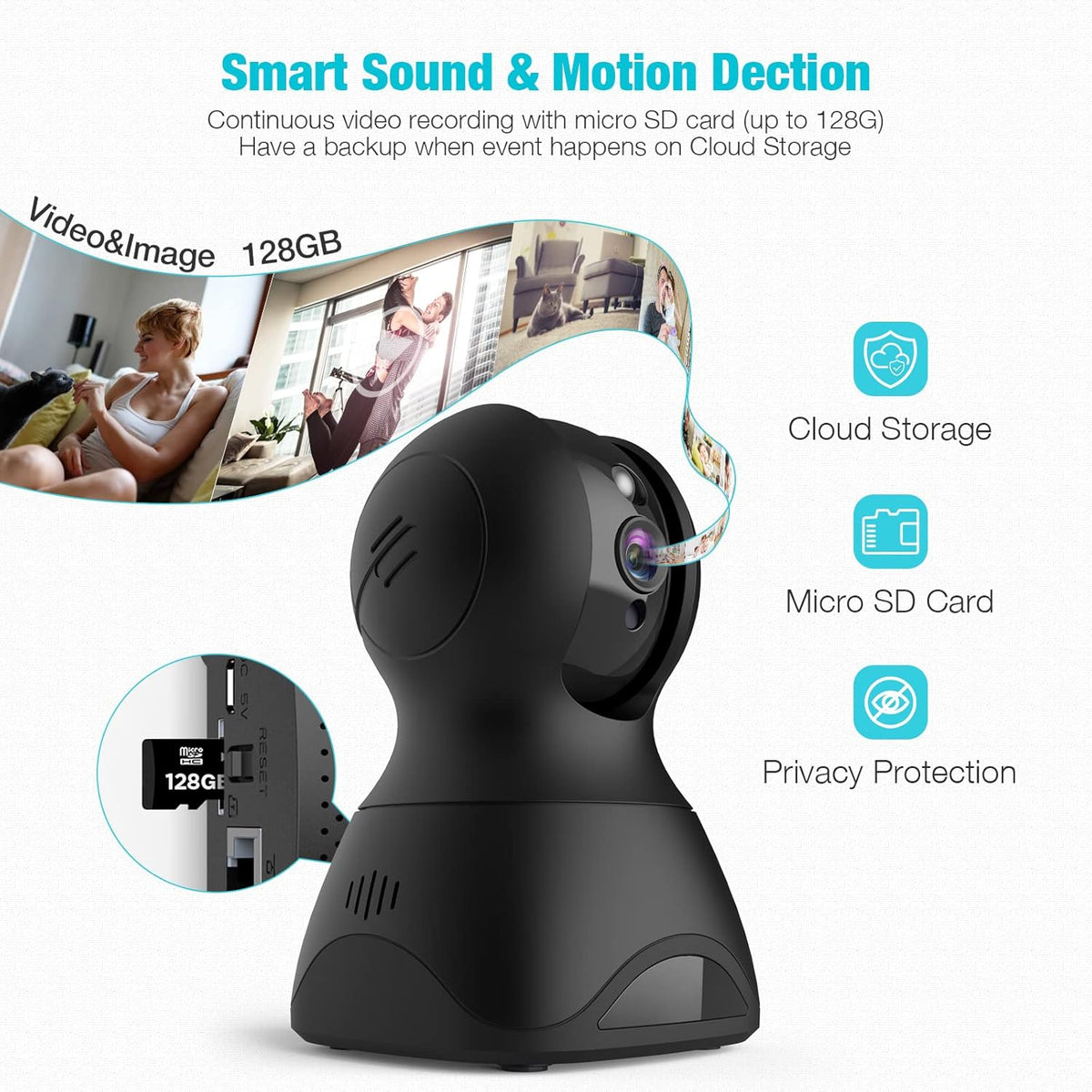 1080P WiFi Pet Camera with 2-Way Talk and Night Vision V574