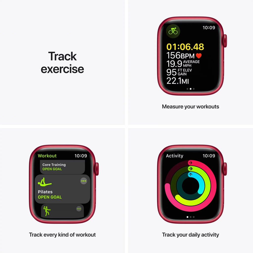 Red 45 mm Aluminum Case Smartwatch with Sport Band C34122