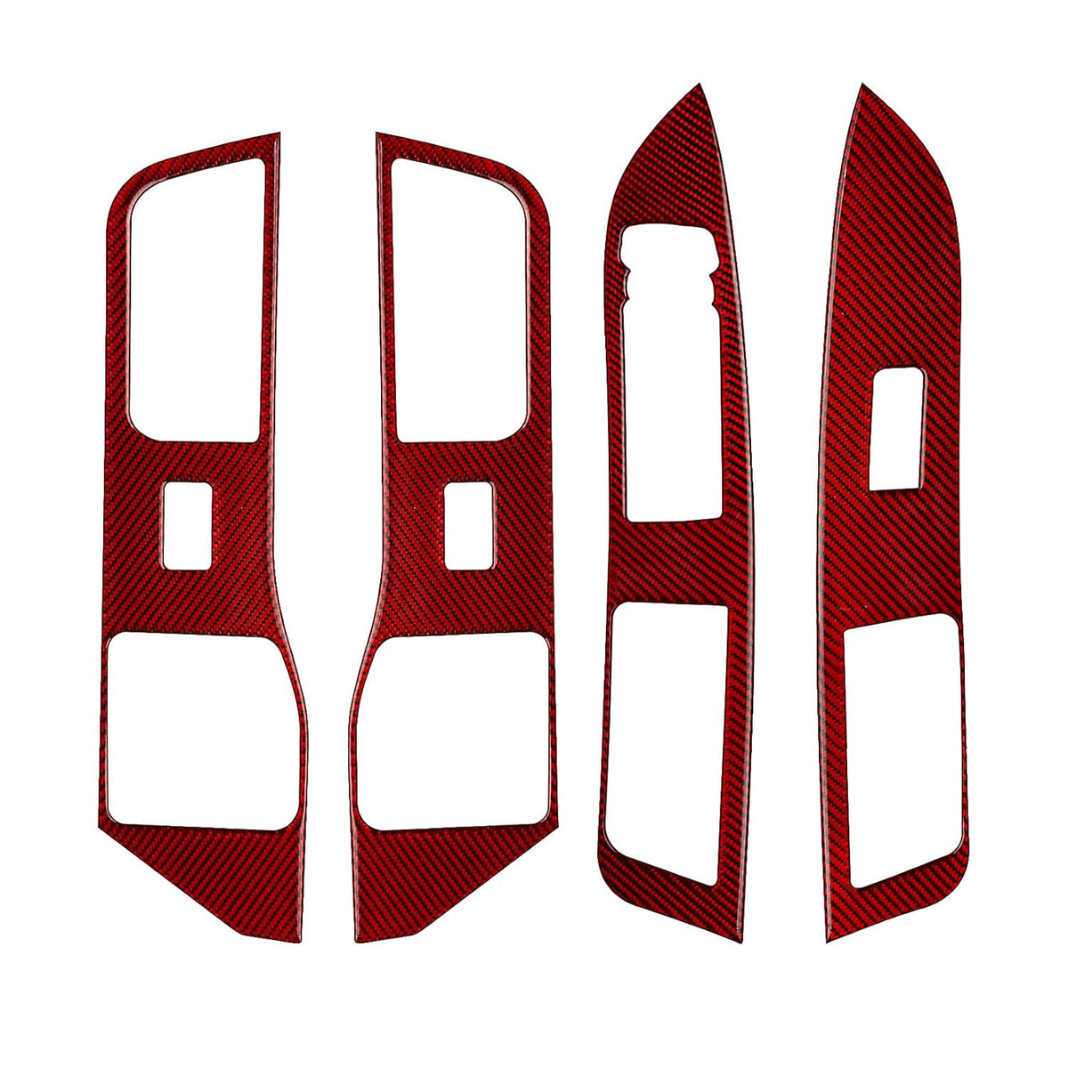 Carbon Fiber Window Lift Switch Panel Cover Trim Pack of 2 B382011