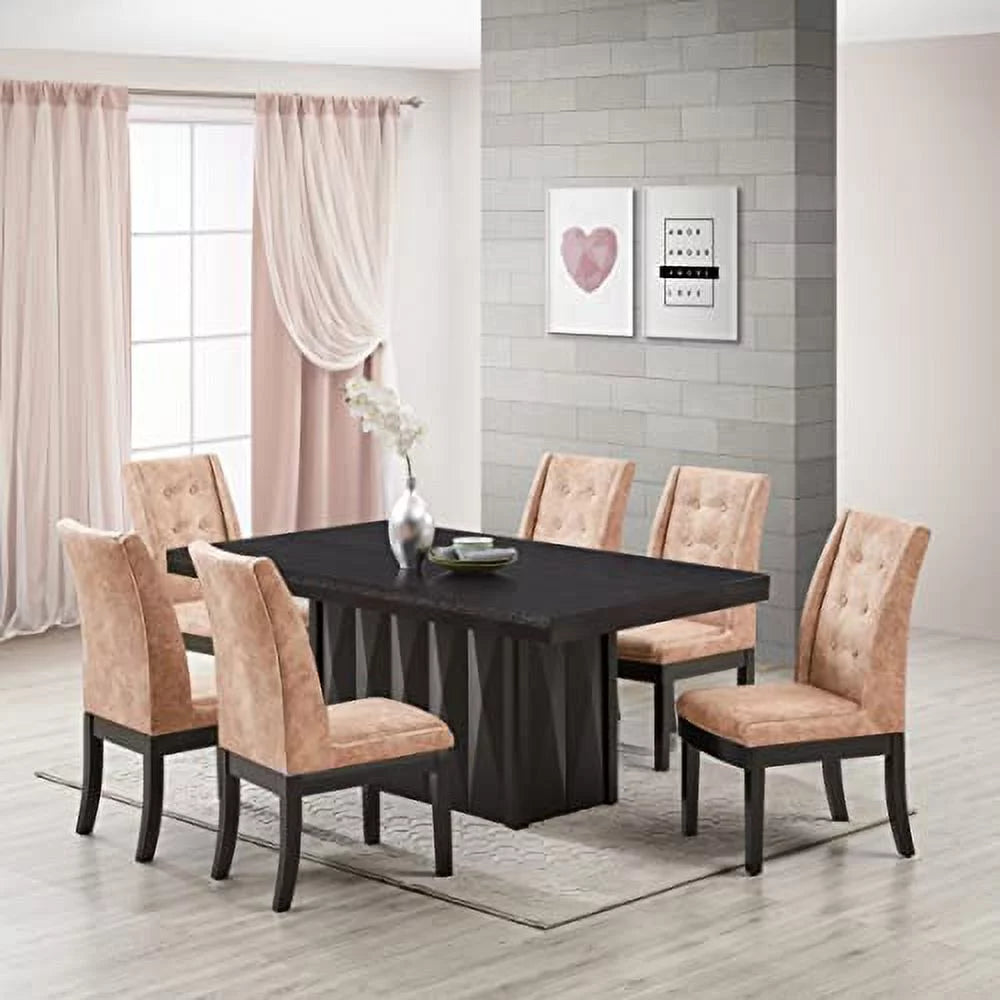 7-Piece Wood Dining Room Set Table & 6 Chairs U60987