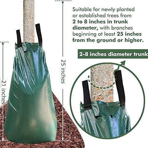 Tree Watering Bag 20 Gallon with Heavy Duty Zipper PVC Slow Release Drippers L8070