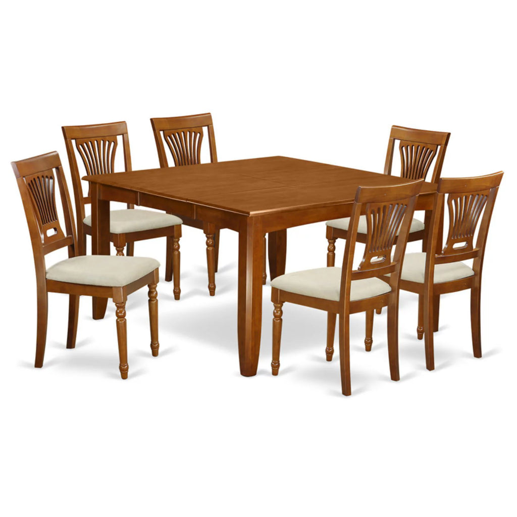 Black Cherry 7 Piece Square Wood Dining Table and Chairs Set C81758