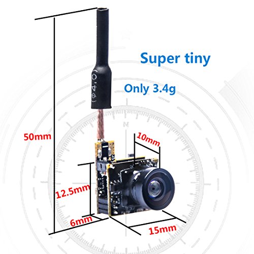 Micro AIO Camera with FPV Transmitter and Dipole Brass Antenna for FPV Quadcopter Drone J7247