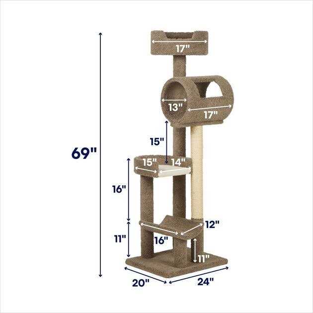 69-in Real Carpet Wooden Cat Tree F5136