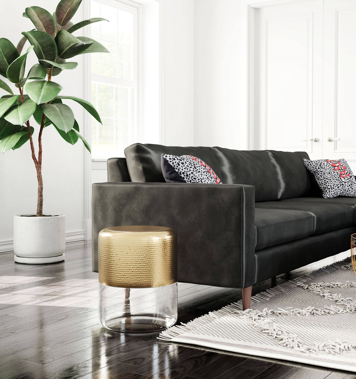 Clear & Gold Side Table F149278