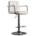 Adjustable Swivel Barstool with Arms White U273322