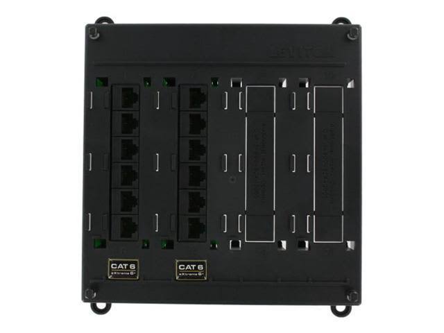Patch Panel - CAT 6 - RJ-45 X 12 - Black ABS plastic - 12 ports B25082