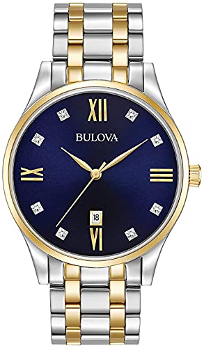 Men's Classic Stainless Steel Watch with Diamonds and Day Date X88187