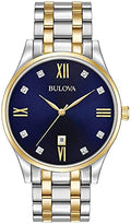 Men's Classic Stainless Steel Watch with Diamonds and Day Date X88187
