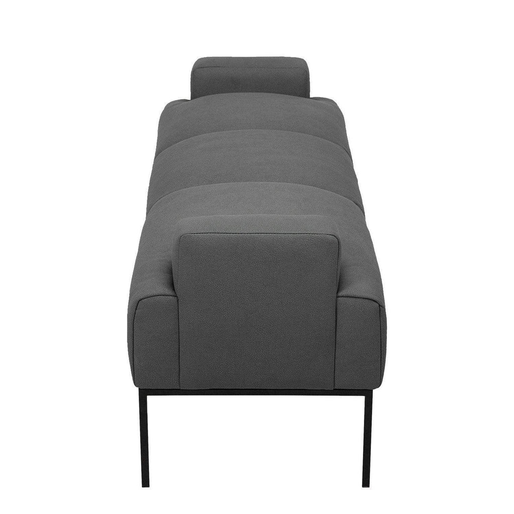 Black PU Leather Ottoman with Metal Frame F32865