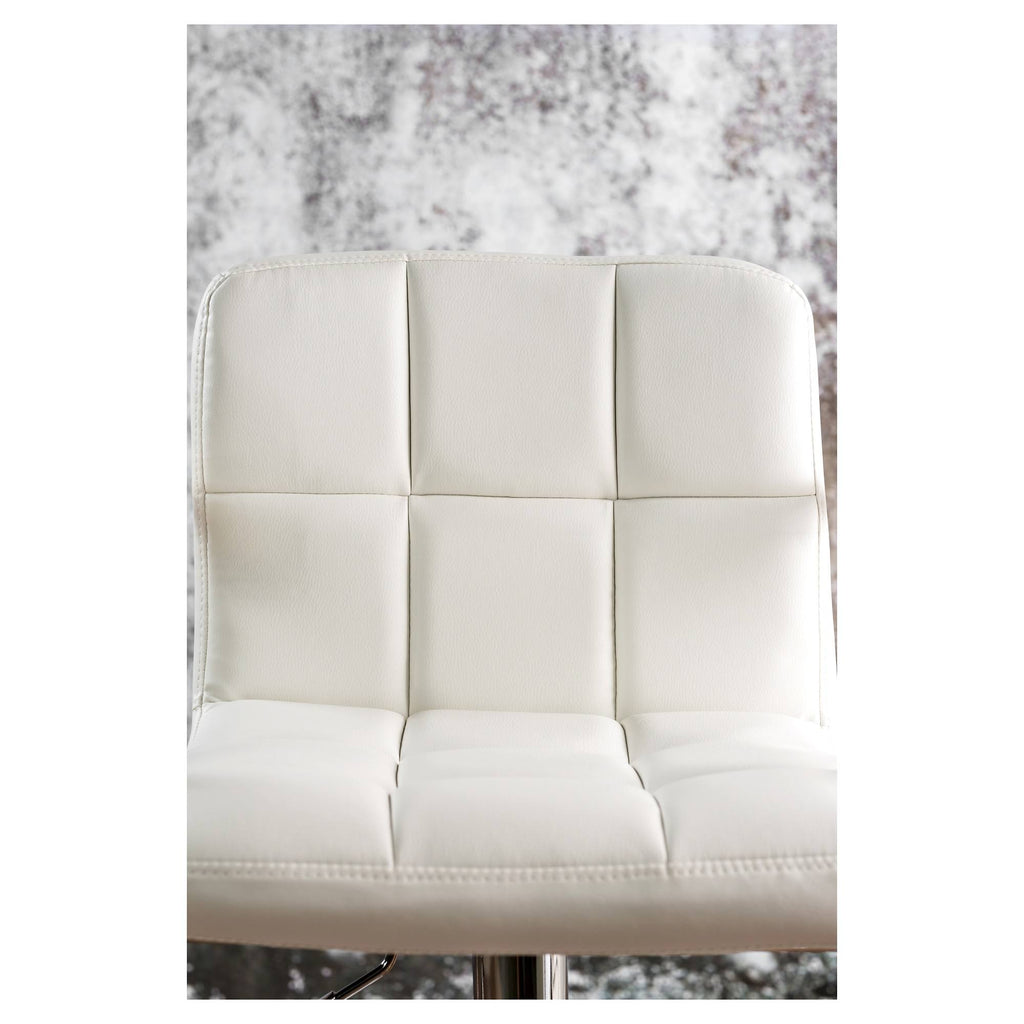 Adjustable Swivel Barstool with Arms White U273322