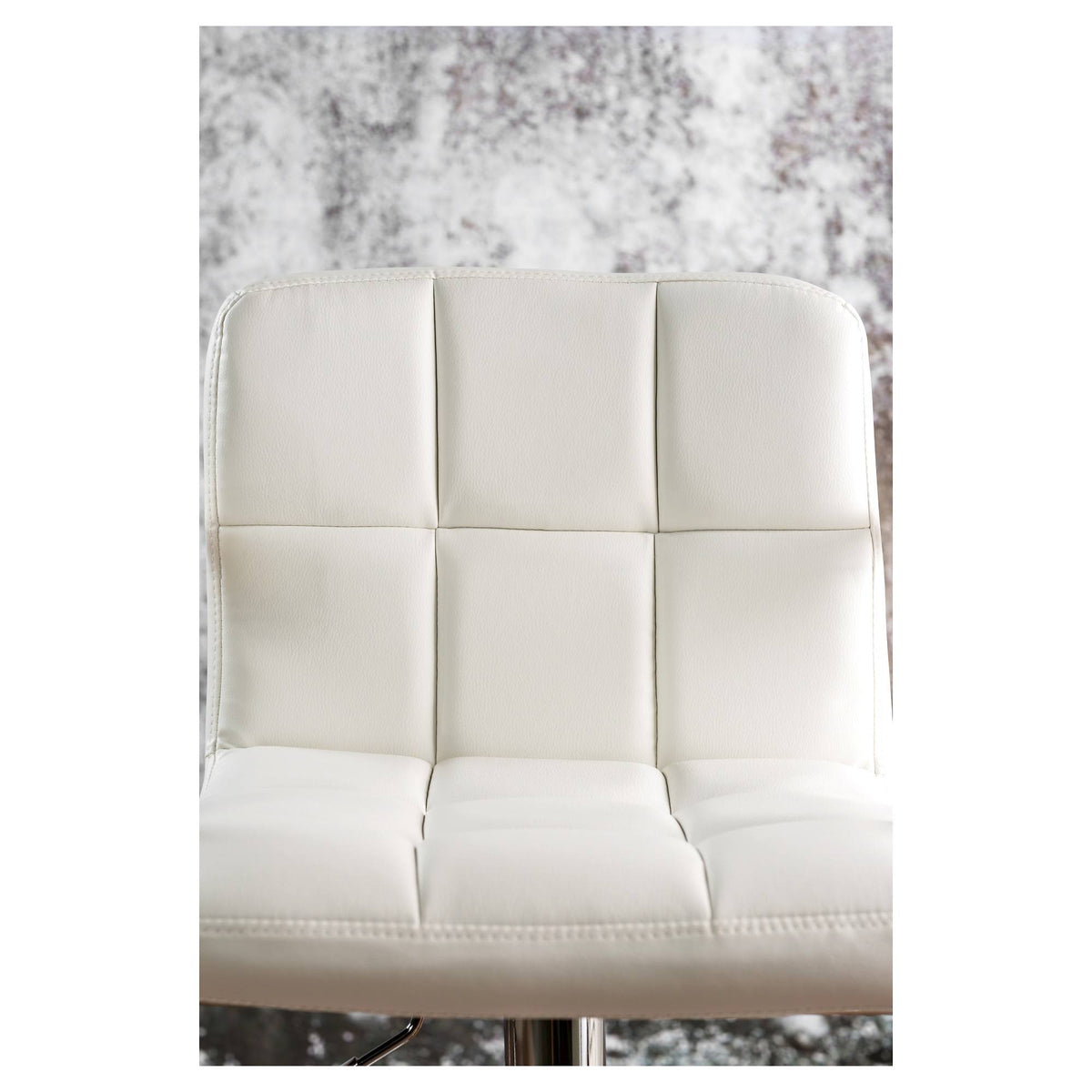 Adjustable Swivel Barstool with Arms White U273322