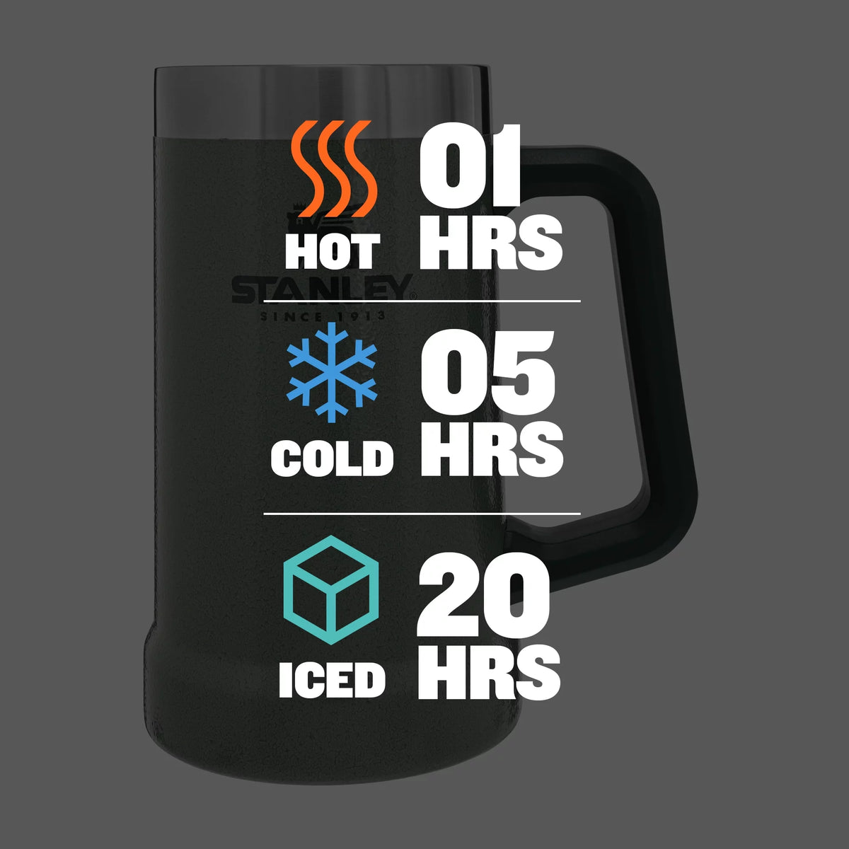 24 oz Vacuum Insulated Stainless Steel Beer Mug F3073