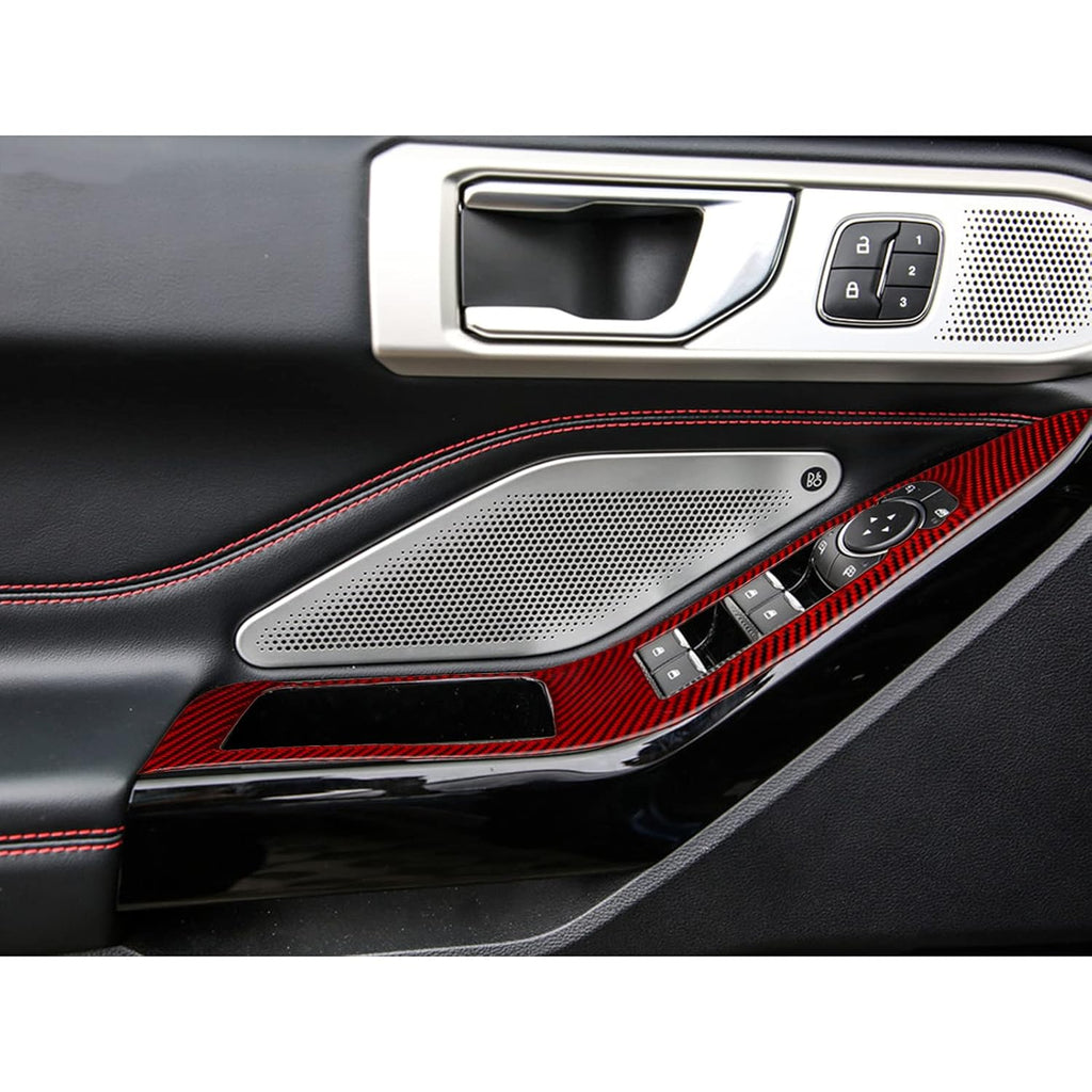 Carbon Fiber Window Lift Switch Panel Cover Trim Pack of 2 B382011