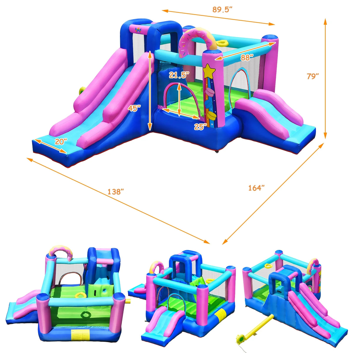 Inflatable Bounce Castle with Dual Slides J5446