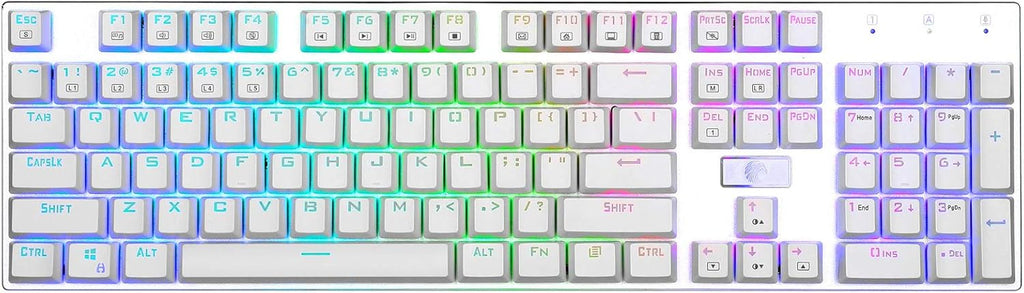 Retro Mechanical Gaming Keyboard, RGB Backlit, Blue Switches, 104 Keys Hot Swappable V1778
