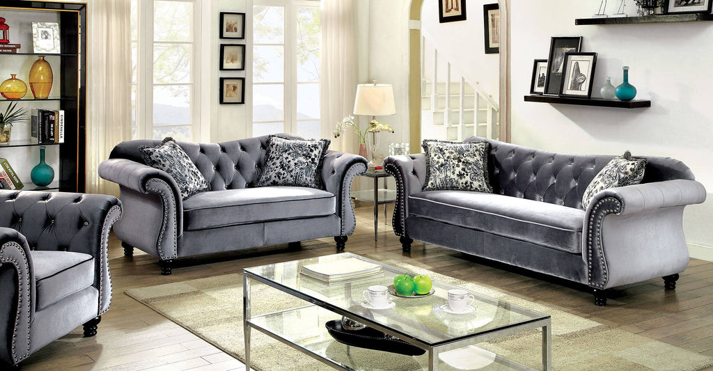 Gray Loveseat D36664