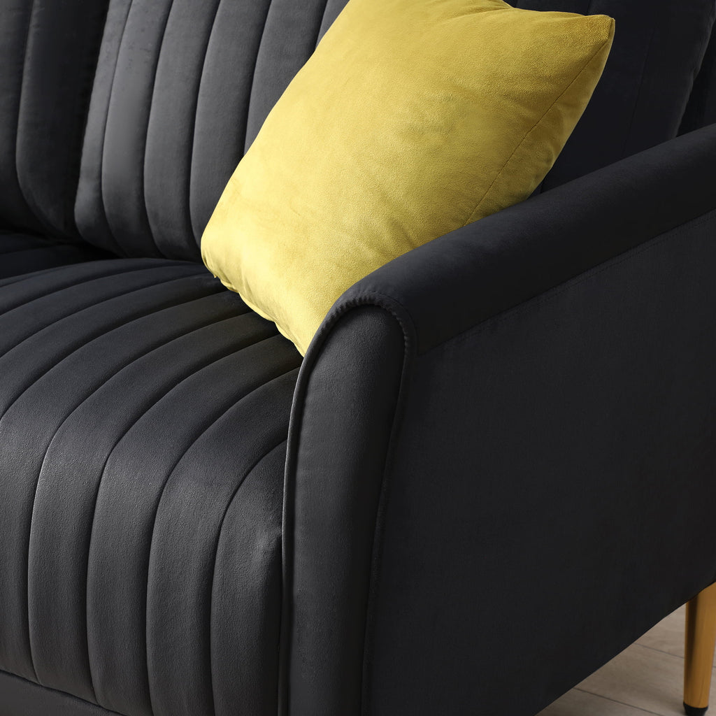 Black Velvet Loveseat I72389