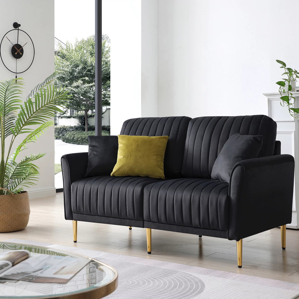 Black Velvet Loveseat I72389