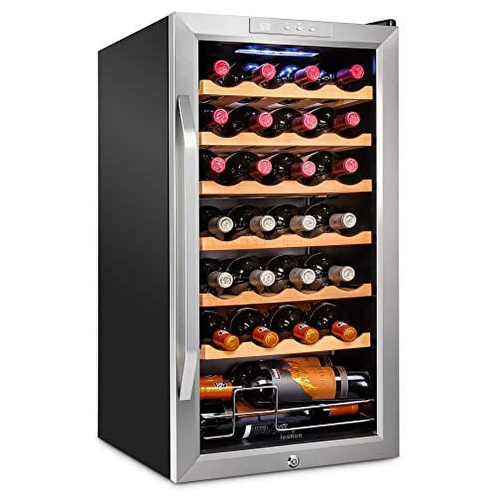 28 Bottle Compressor Wine Cooler Refrigerator with Lock N4522