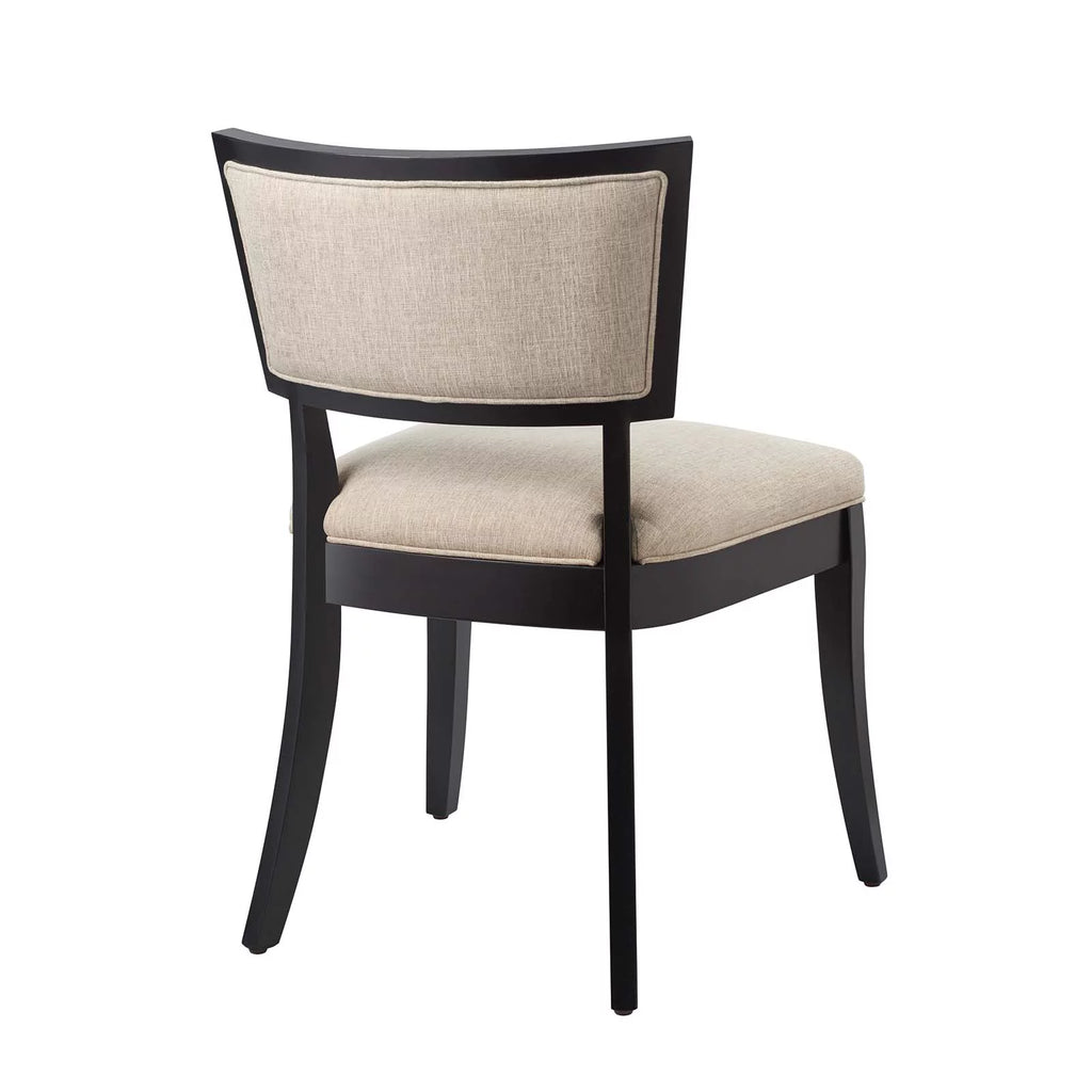 Beige Upholstered Fabric Dining Chairs Set of 2 V96218