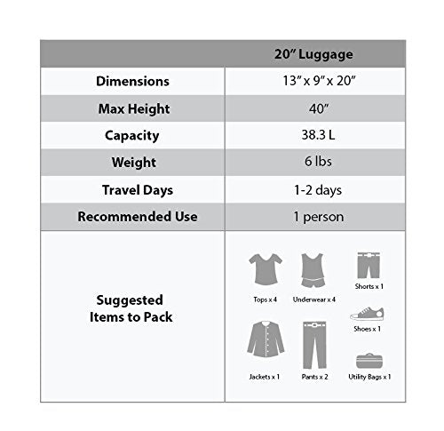Hardside Spinner Wheel Luggage, Carry-On 20-Inch V599