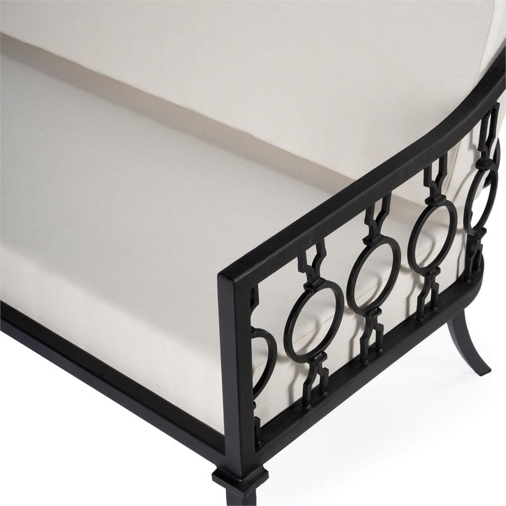 Black Iron Upholstered Outdoor Sofa H684513