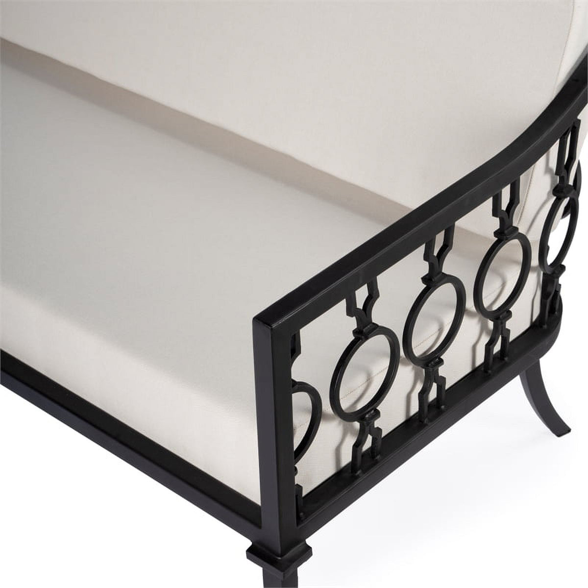 Black Iron Upholstered Outdoor Sofa H684513