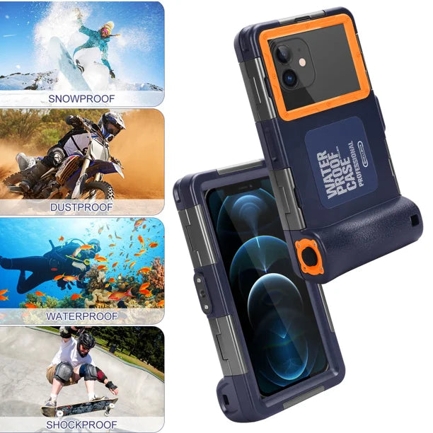 Waterproof Protective Case for Phones Up to 6.9 Inch with Lanyard A512