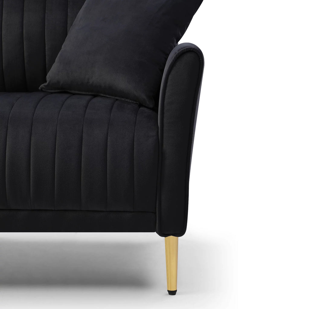 Black Velvet Loveseat I72389