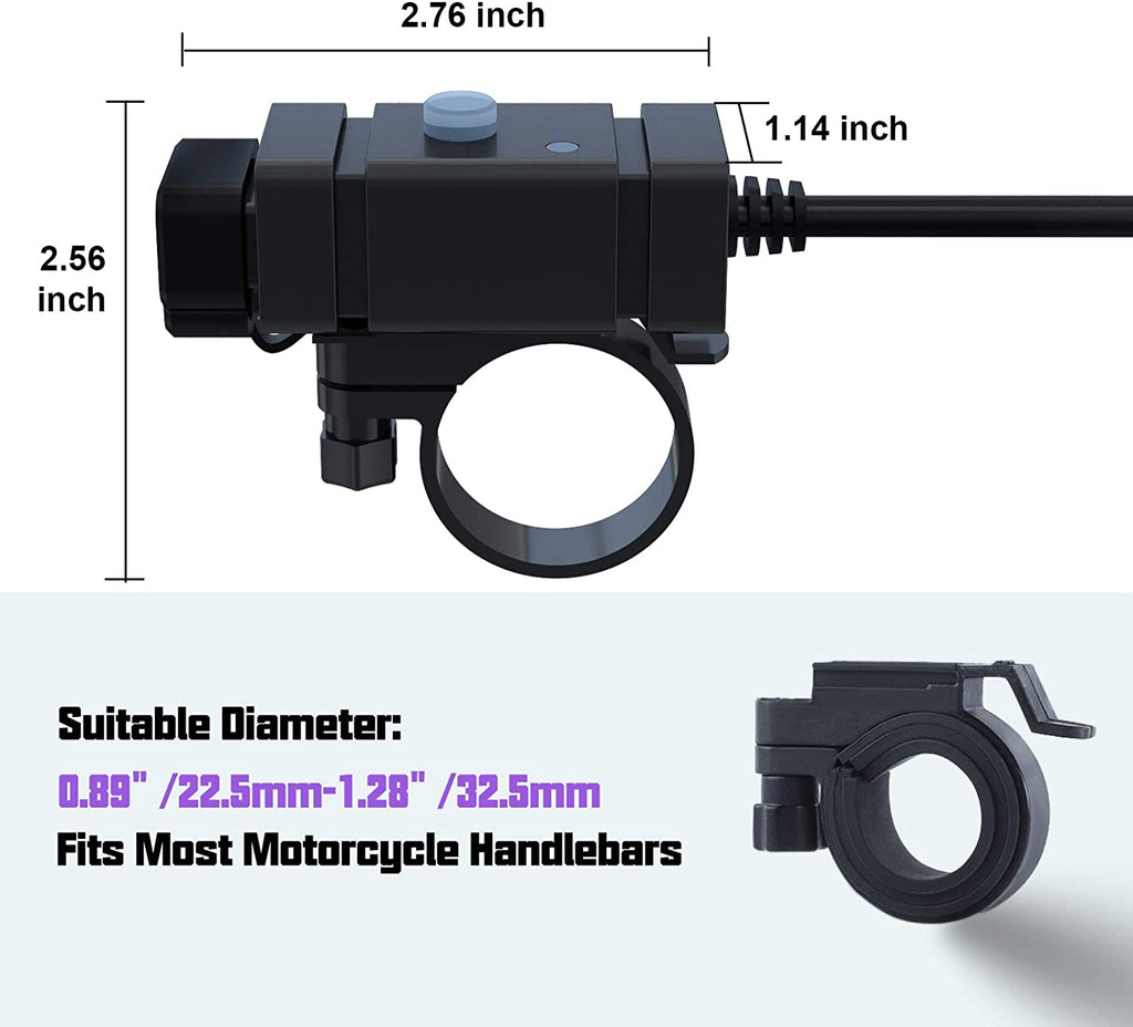 18W SAE to USB-C Motorcycle Phone Charger V892759