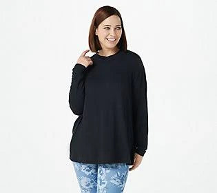 Black French Terry Knit Top T5810