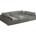 Gray Velvet Down Filled Modular Sectional Sofa E712