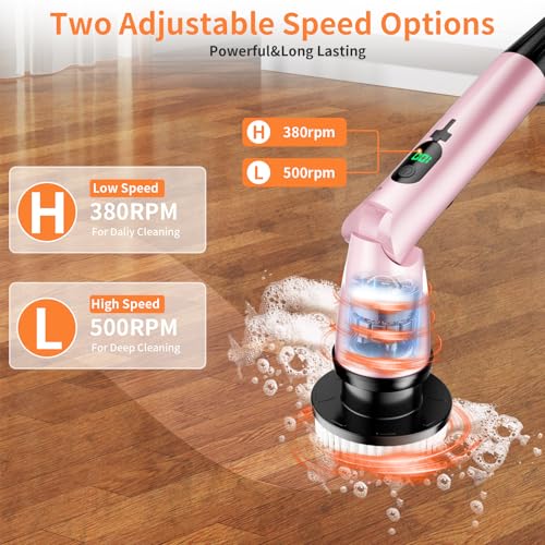 Cordless Electric Spin Scrubber with Long Handle W341
