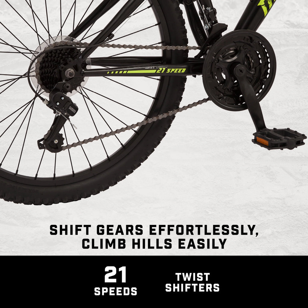 24-in. Mountain Bike, Black and Yellow, 21 Speeds M703870