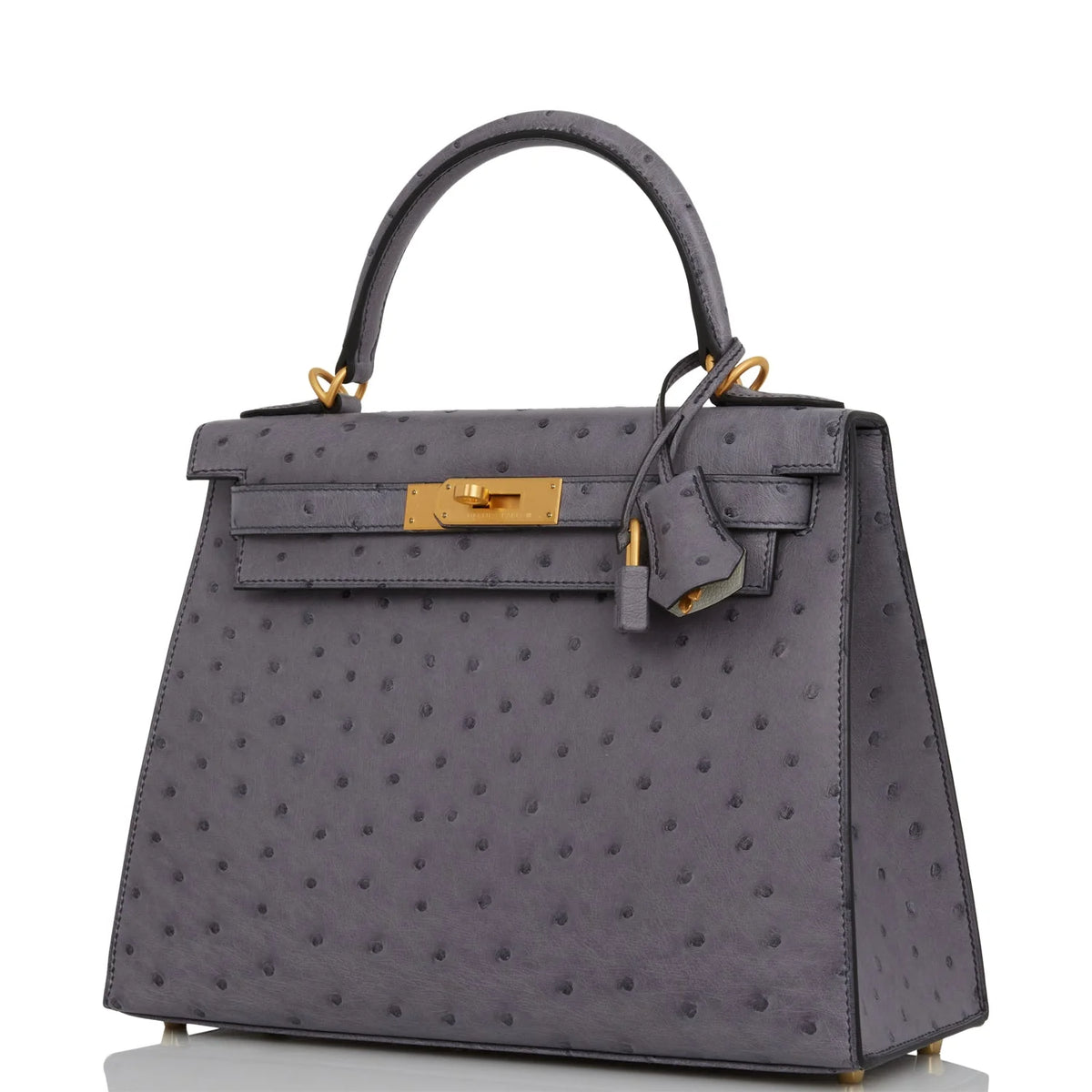 Gris Agate and Gris Perle Ostrich Bag R815