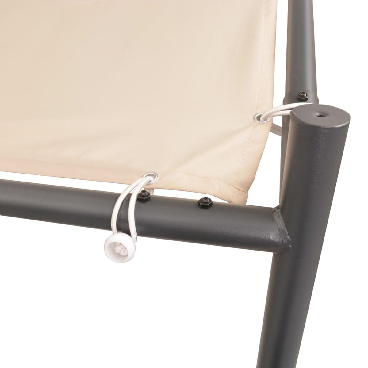 Beige Steel Frame Garden Canopy Tent Sun Shelter 13ft x 13ft x 8.5ft A287452