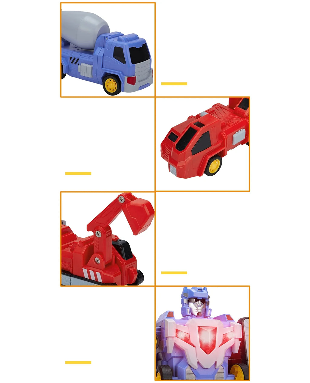 5-in-1 Construction Vehicles Transform Robot Kids Toys J33568