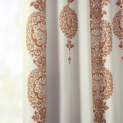 Room Darkening Curtains 50 X 108 Printed Linen Textured Black X8318