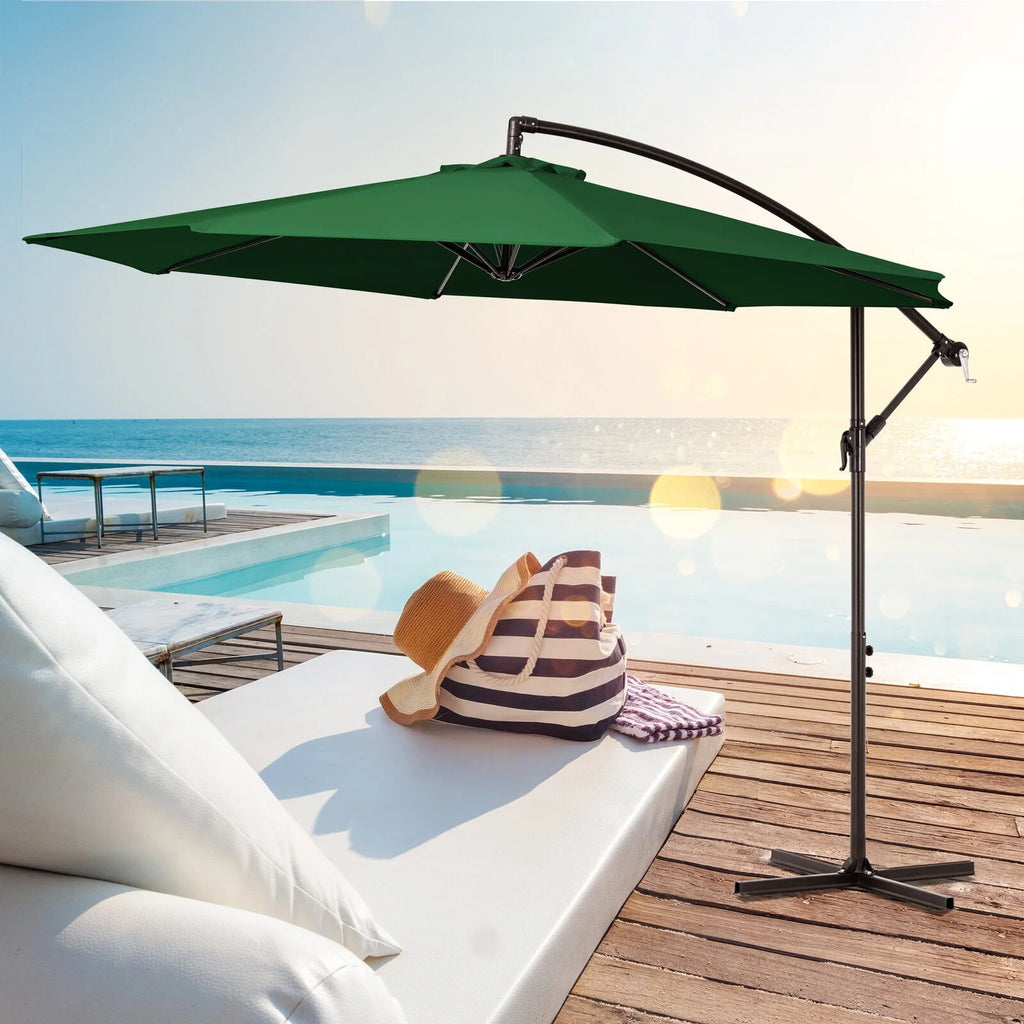 10ft Offset Hanging Cantilever Patio Umbrella Navy Blue Q347