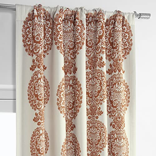 Room Darkening Curtains 50 X 108 Printed Linen Textured Black X8318