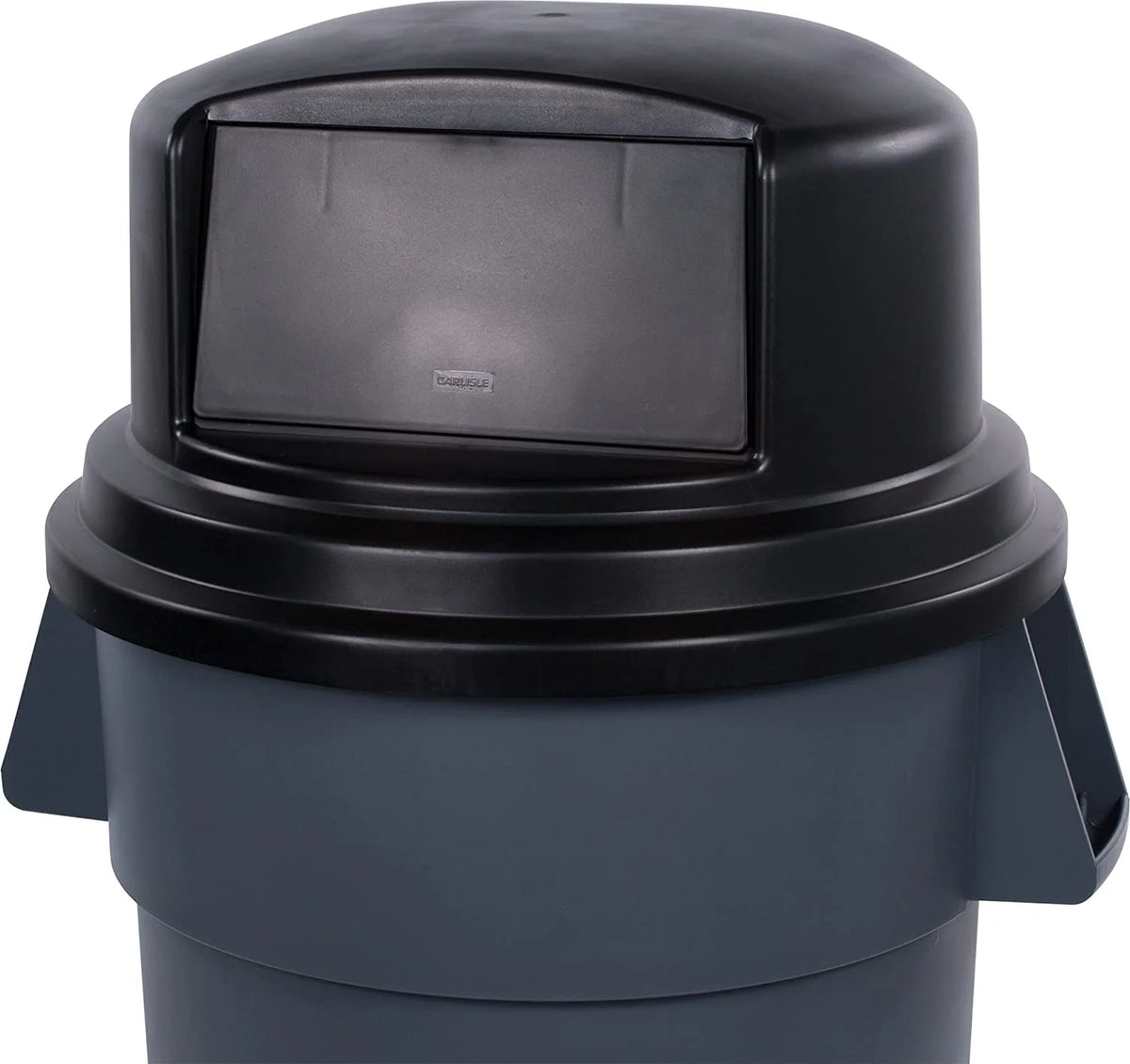 Black Round Trash Can Dome Lid with Hinged Door E189