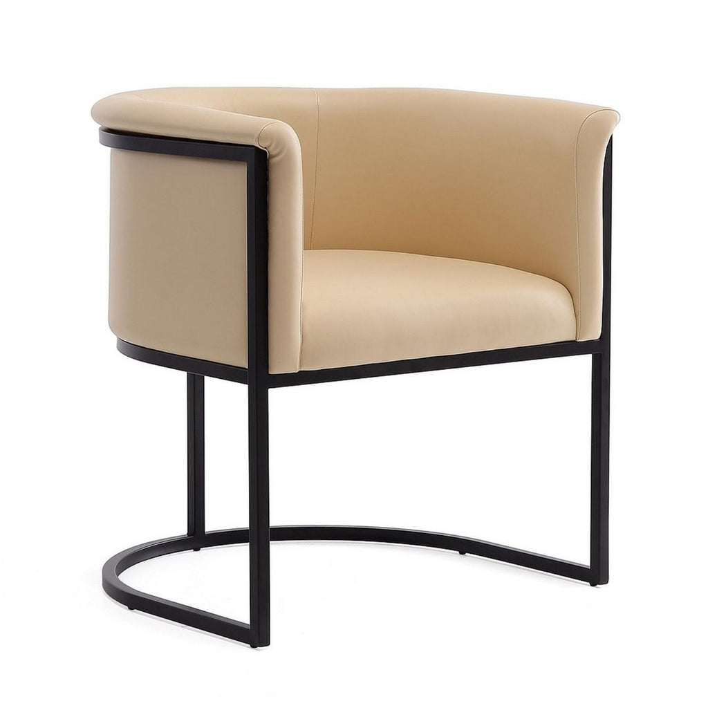 Tan and Black Faux Leather Dining Chair (Set of 2) F40326