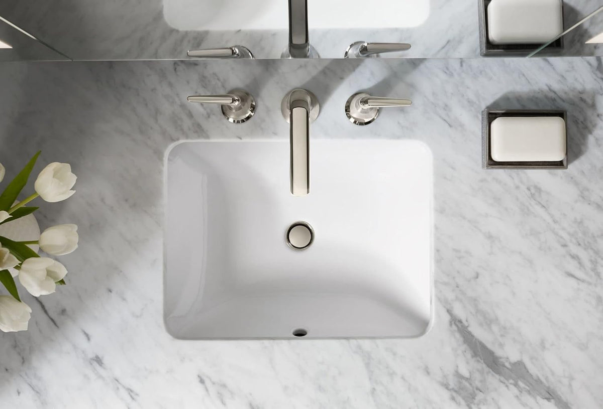 White Under-Mount Bathroom Sink T612