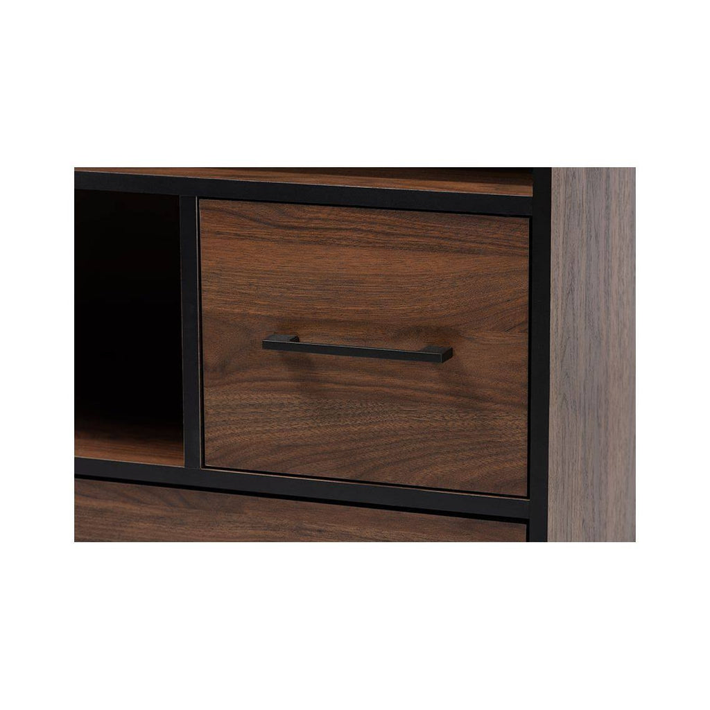 Walnut Brown 1-Drawer Wood Bookcase J810241