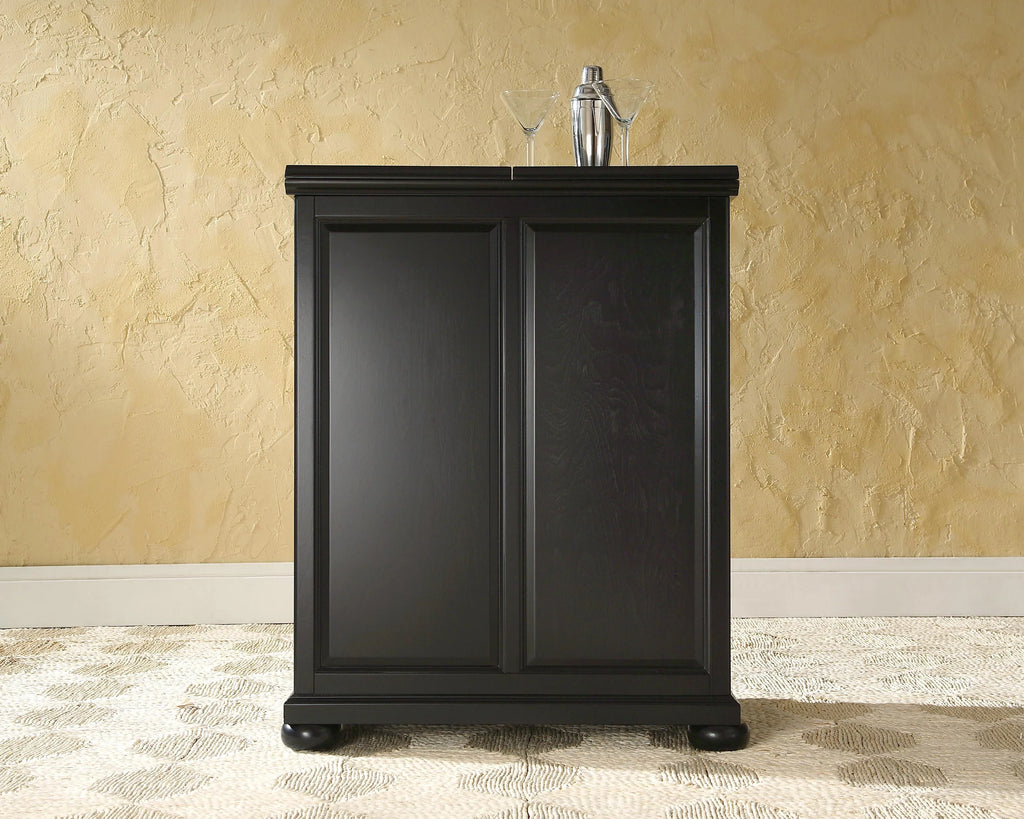 Black Wood Expandable Bar Cabinet L809