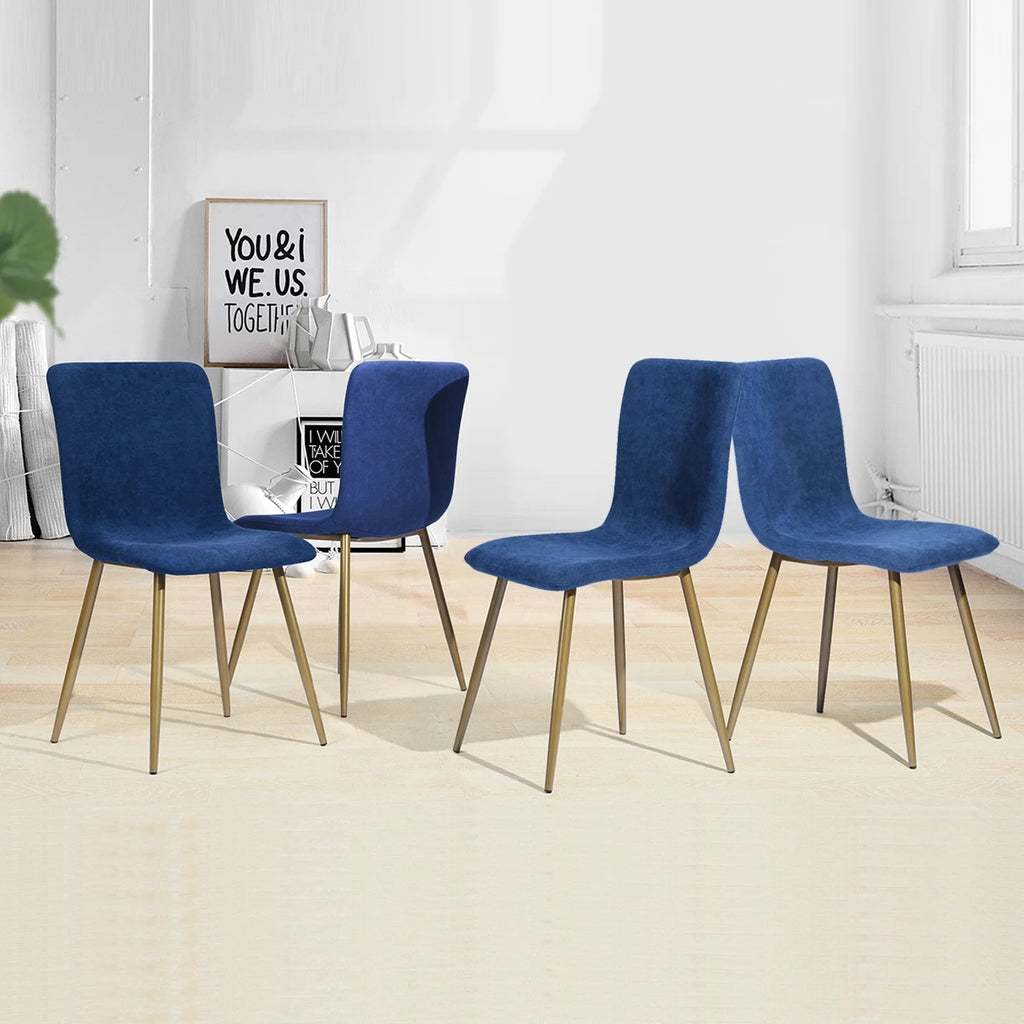 Navy Blue Velvet Dining Chairs Set of 4 J1965