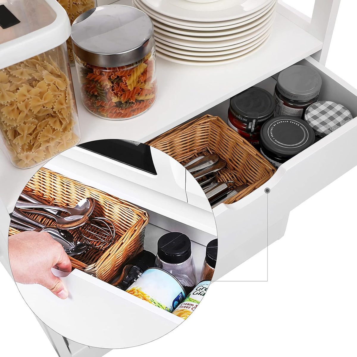 White Free Standing Storage Cabinet with 3 Shelves P76322