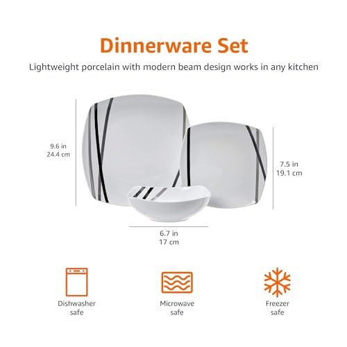 18 Piece Square Dinnerware Set F987410