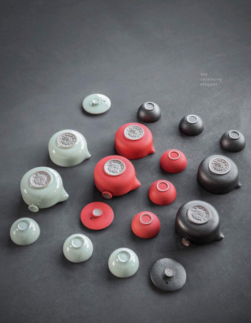 Ceramic Teapot with 4pcs Cups Travel Tea Set G687367
